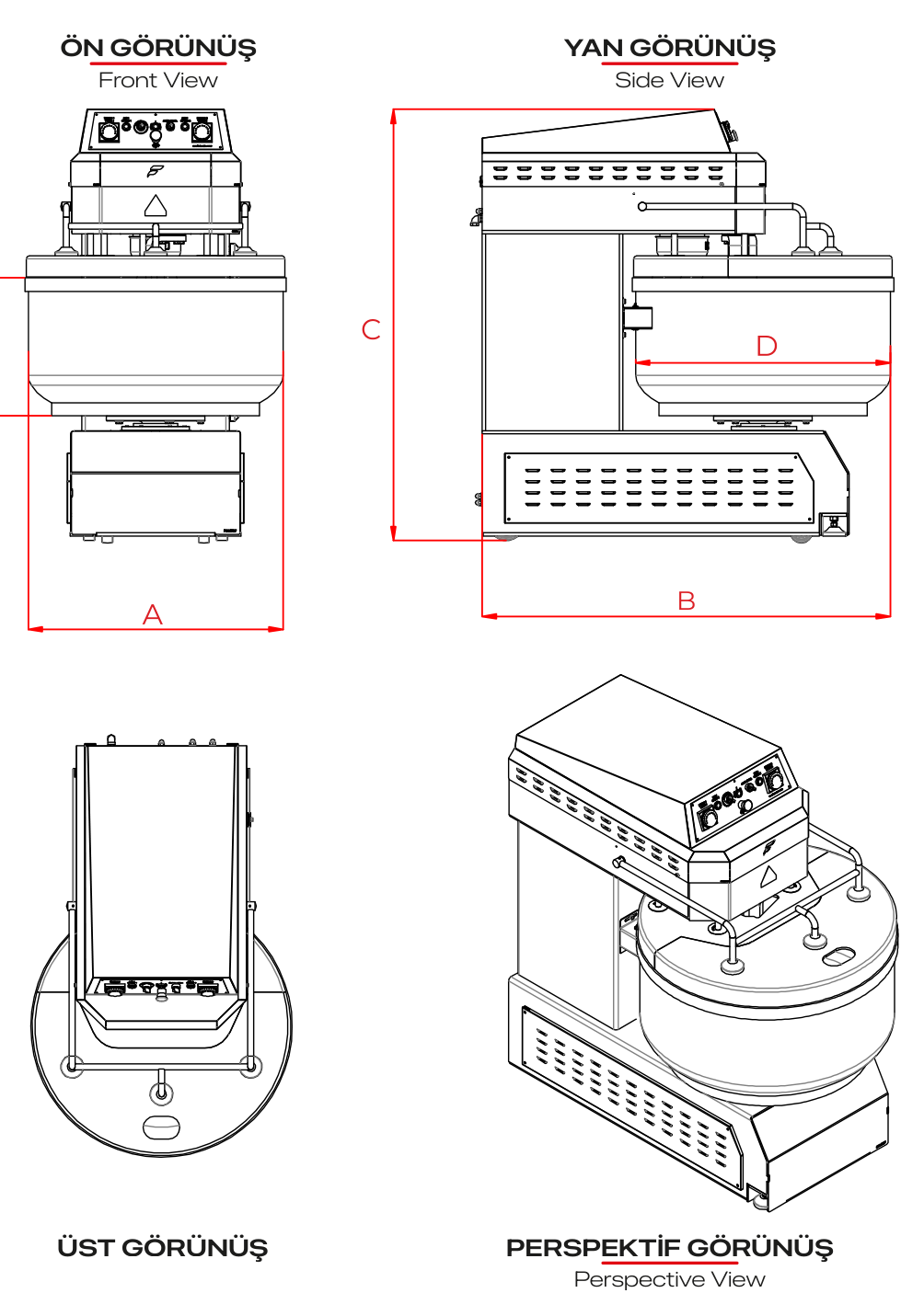 SPM 250 — Teknik çizim ve montaj ölçüleri